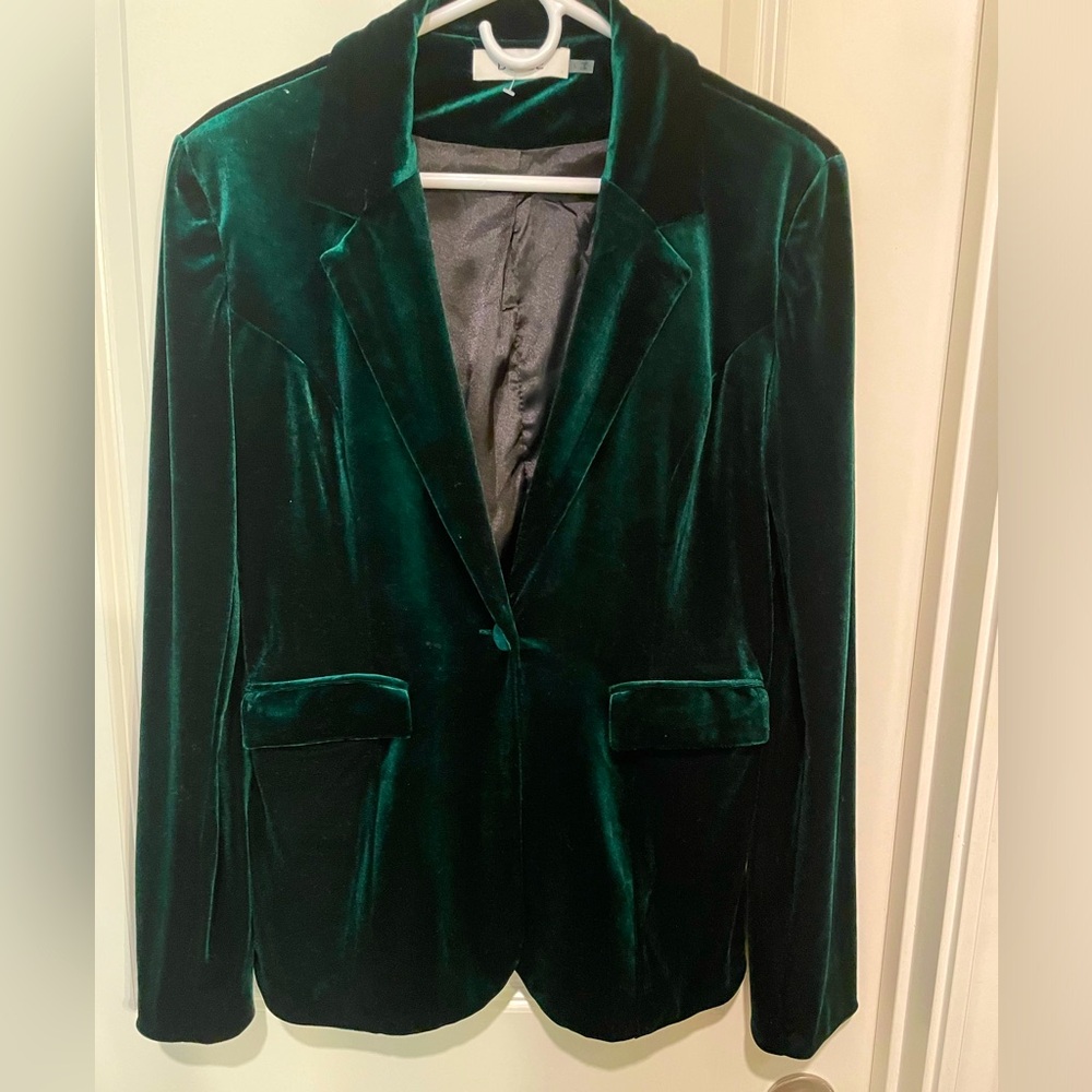 Velvet green blazer.
